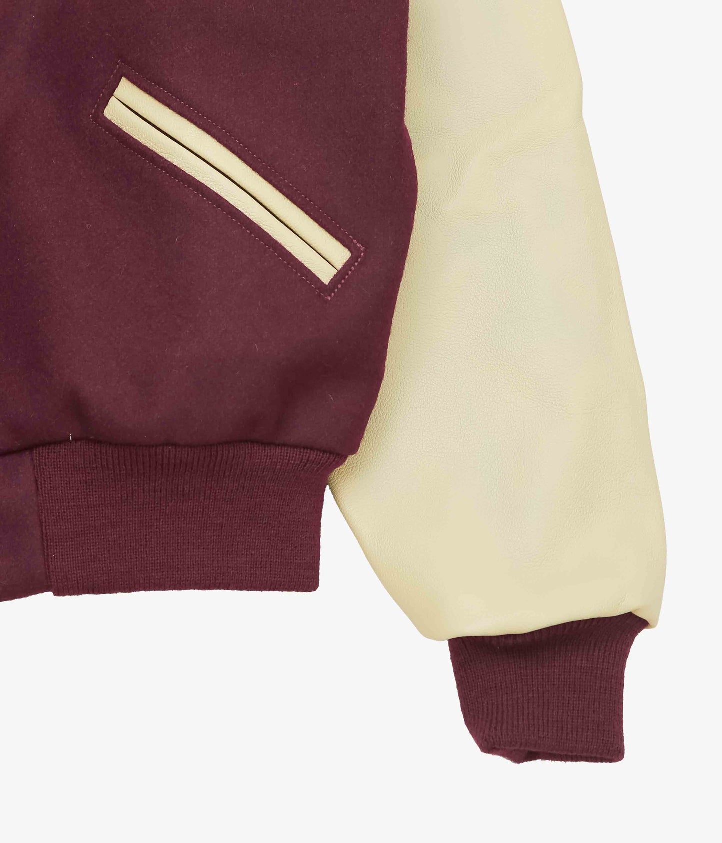 SETTLEMIER'S ''ROLL COLLAR VARSITY JACKET'' (BURGUNDY)