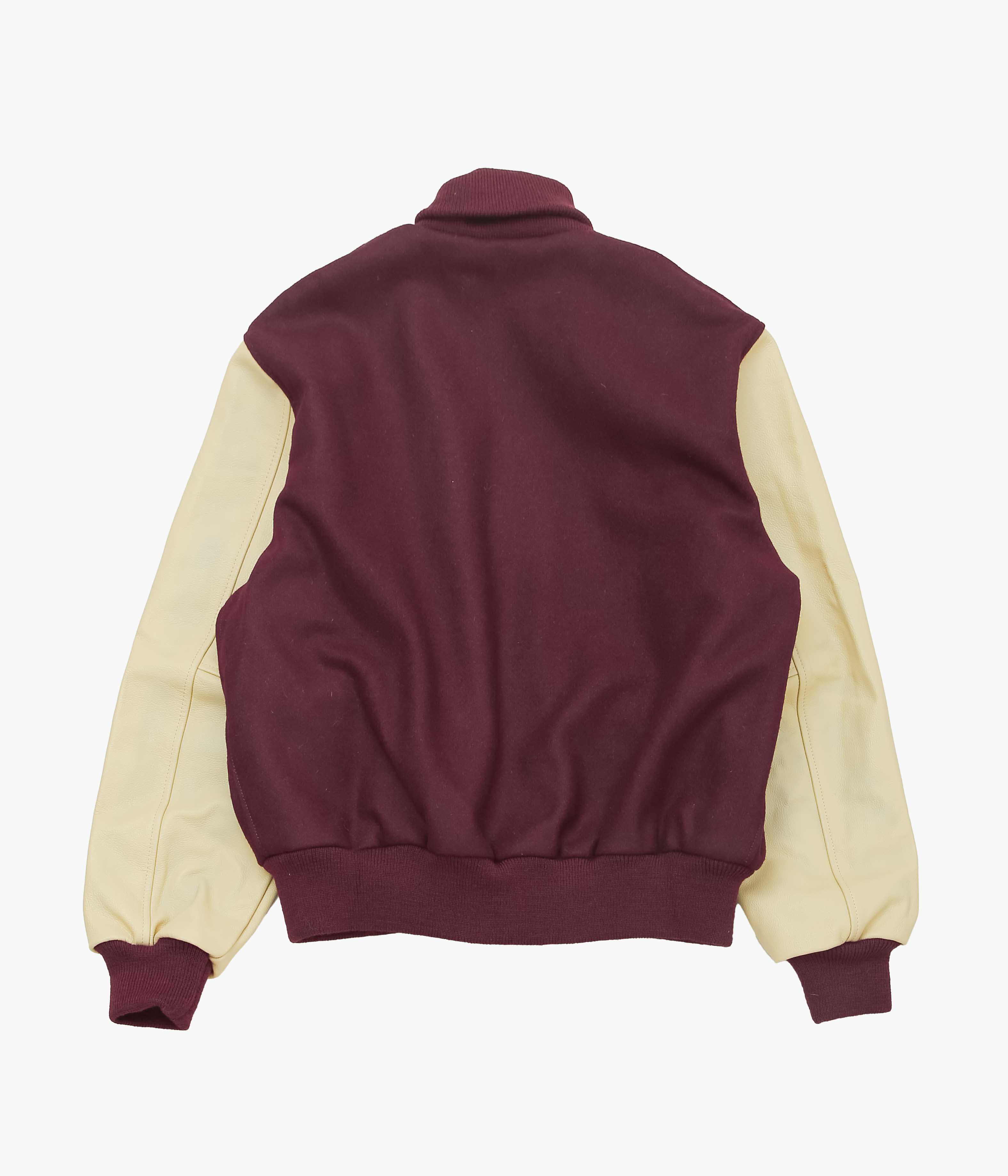 SETTLEMIER'S ''ROLL COLLAR VARSITY JACKET'' (BURGUNDY) – THE STORE