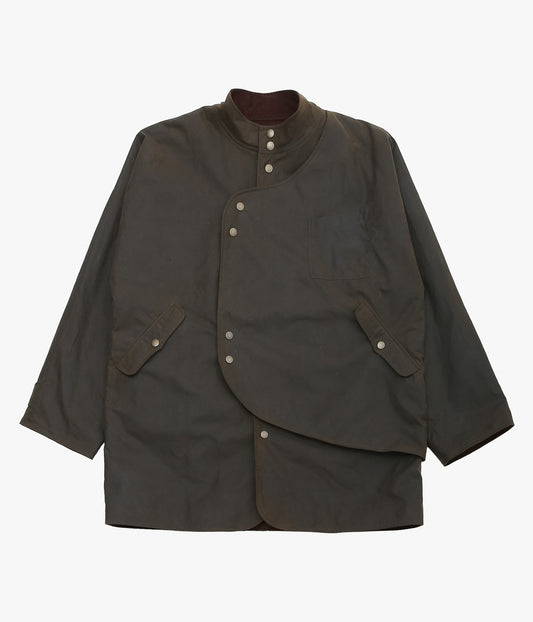 SEVENTY FIVE ''MID-LENGTH PIPA JACKET (WAXED COTTON)'' (OLIVE)
