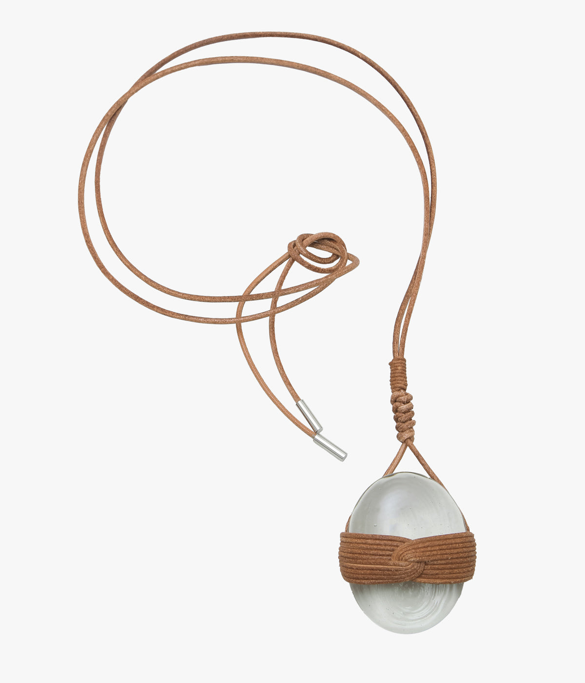 SEYA. "EN MUSUBI DROP NECKLACE" (TRANSPARENT / NATURAL BROWN)