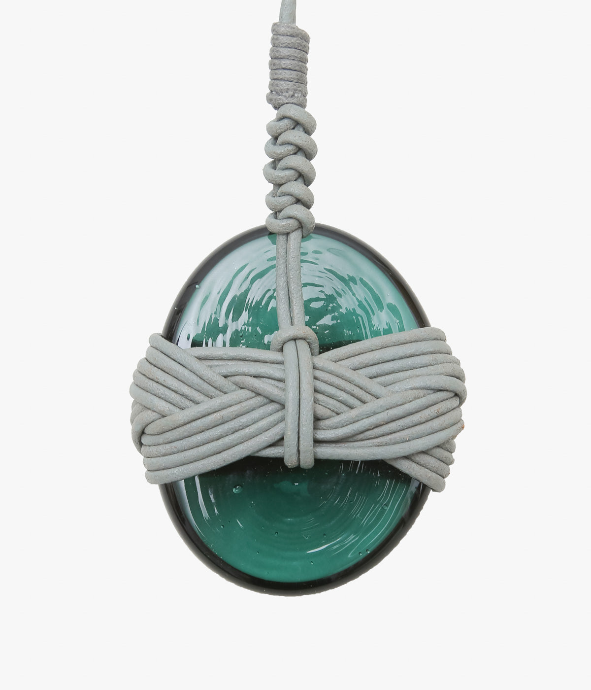 SEYA. ''MUSUBI NECKLACE PUMICE DROP '' (GREEN / GREY)