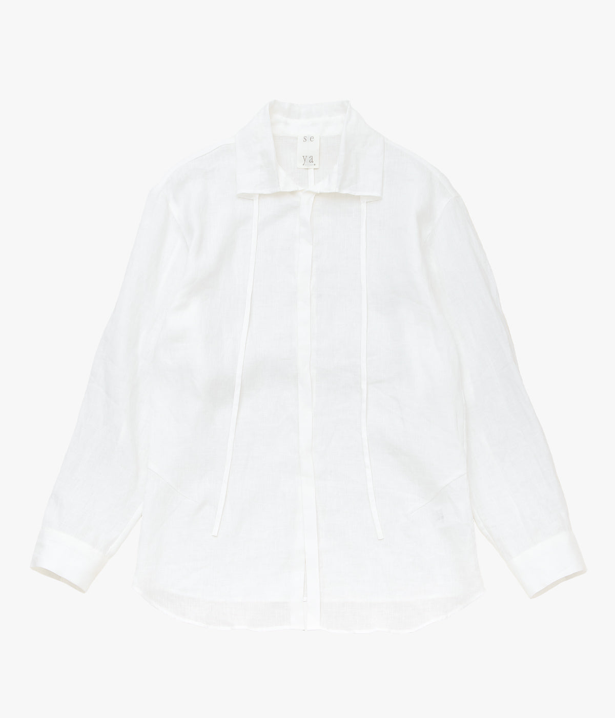SEYA. "SEYA X MAIDENS SHOP O'KEEFFE SHIRT GAUZE/LINEN" (WHITE)