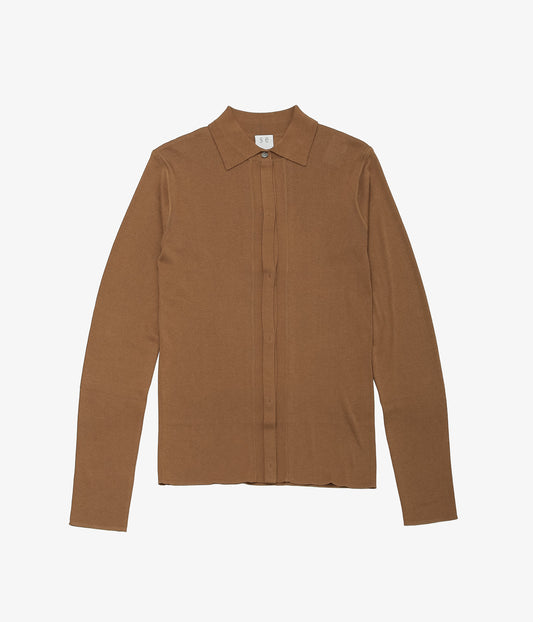 SEYA. ''HIGH GAUZE SILK SHIRT'' (SQUIRREL)