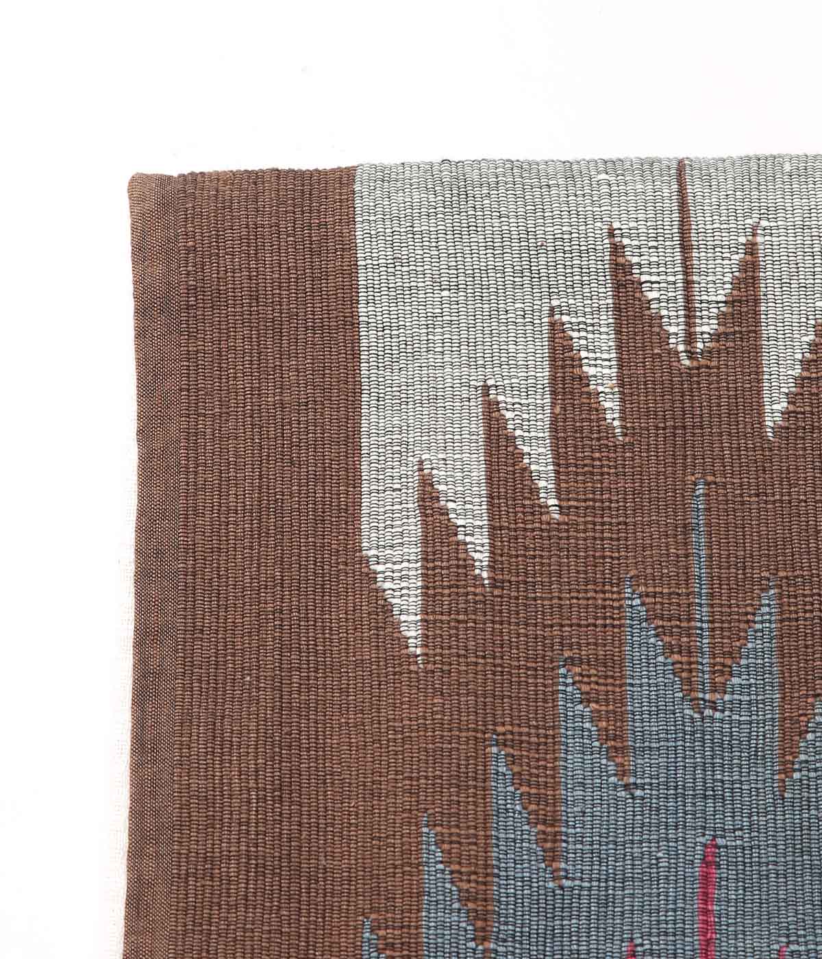 SEYA. ''LAOS CUSHION COVER #3'' (BROWN*BLUEl*TURQUOISE)