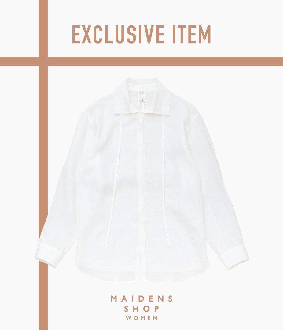 SEYA. "SEYA X MAIDENS SHOP O'KEEFFE SHIRT GAUZE/LINEN" (WHITE)