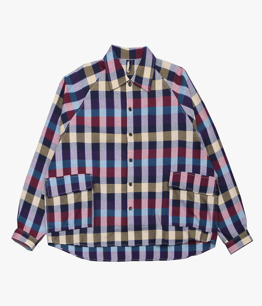 SILLAGE ''BIG POCKET OVERSHIRT'' (DEADSTOCK MULTI COLOR PLAID)