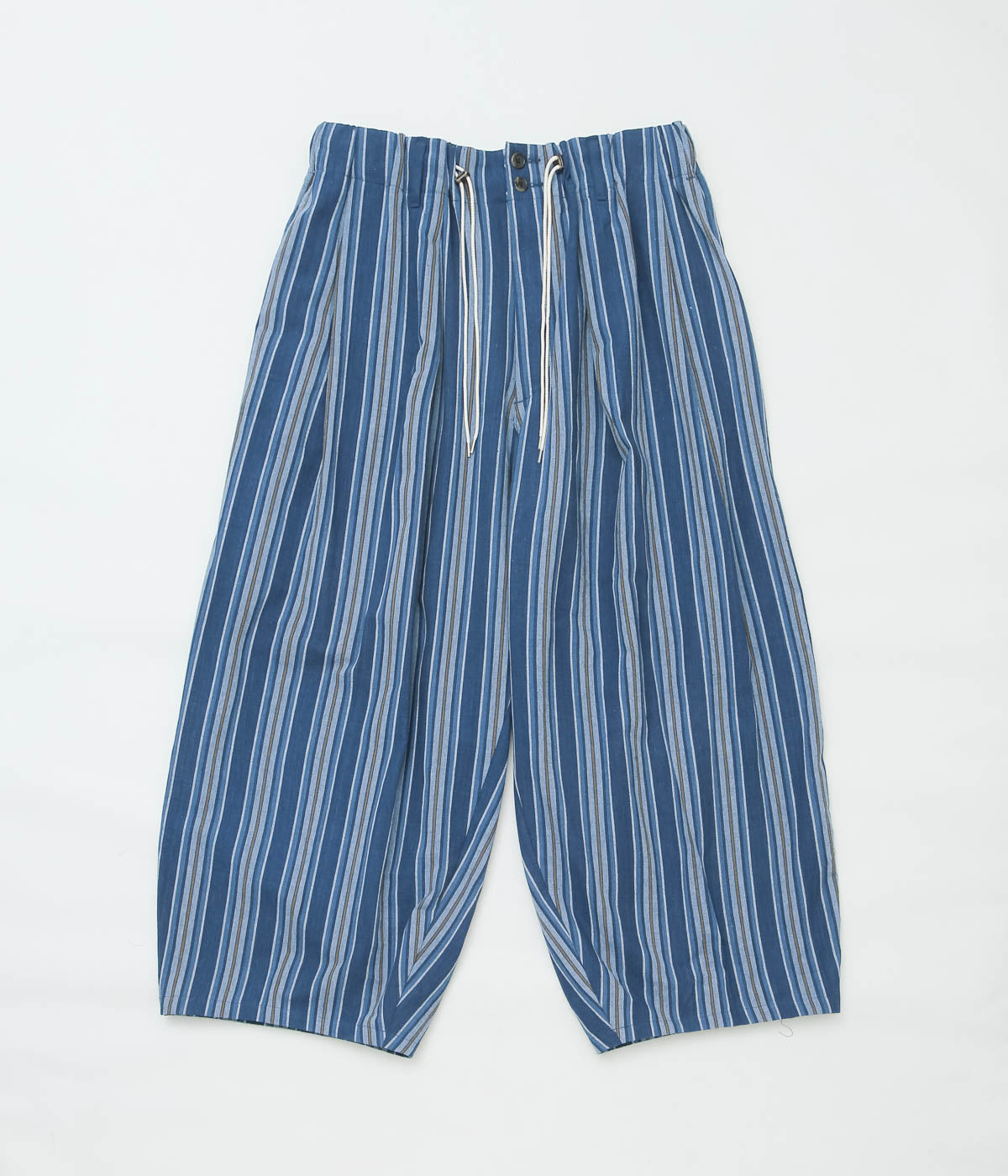SILLAGE ''BINGO KASURI CIRCULAR PANTS'' (YELLOW NAVY STRIPE)