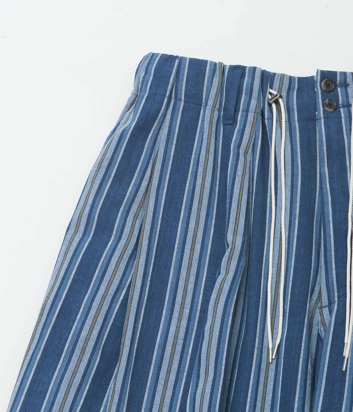 SILLAGE ''BINGO KASURI CIRCULAR PANTS'' (YELLOW NAVY STRIPE)
