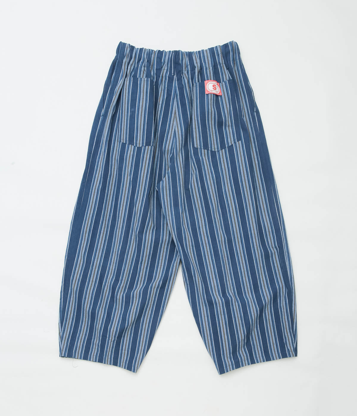 SILLAGE ''BINGO KASURI CIRCULAR PANTS'' (YELLOW NAVY STRIPE)