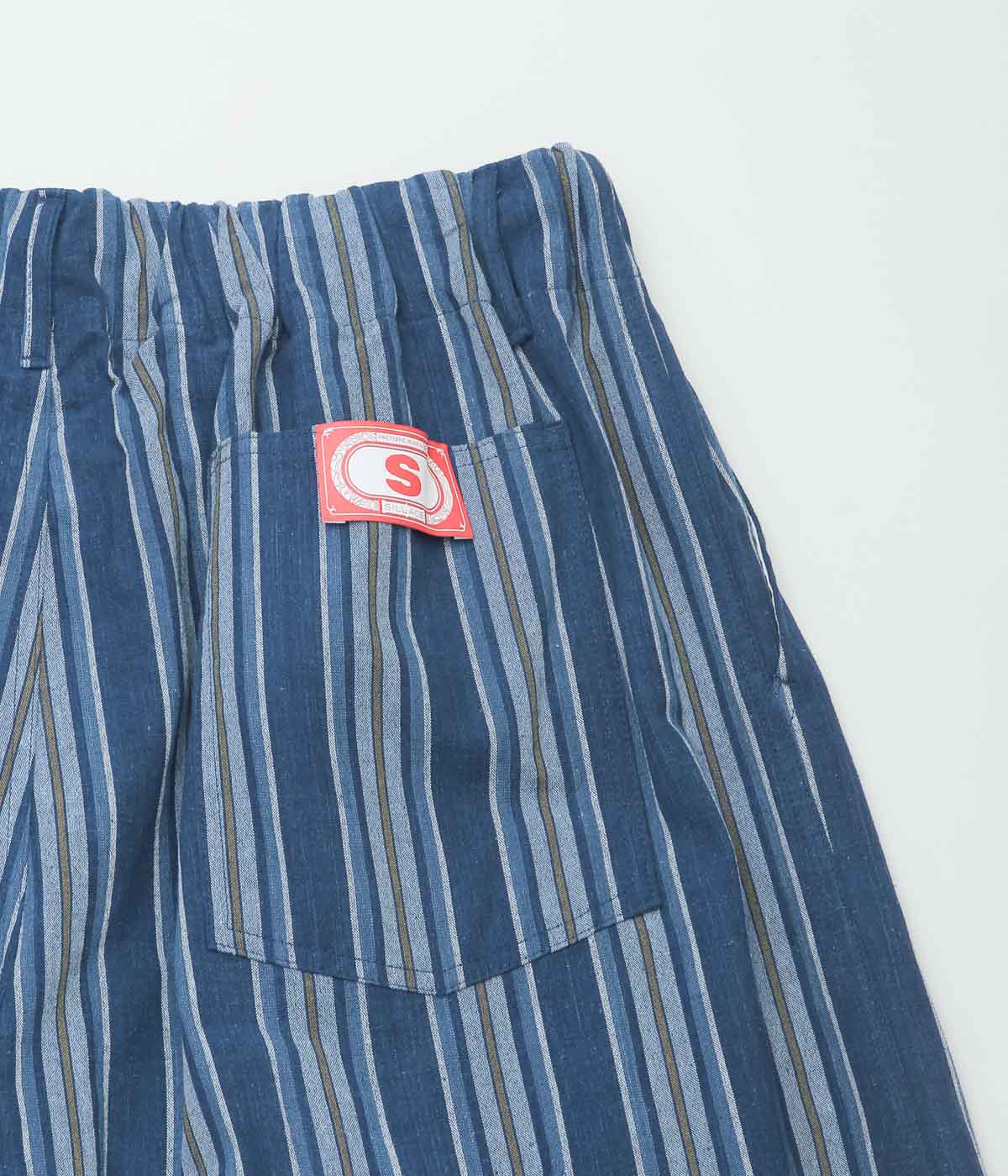 SILLAGE ''BINGO KASURI CIRCULAR PANTS'' (YELLOW NAVY STRIPE)