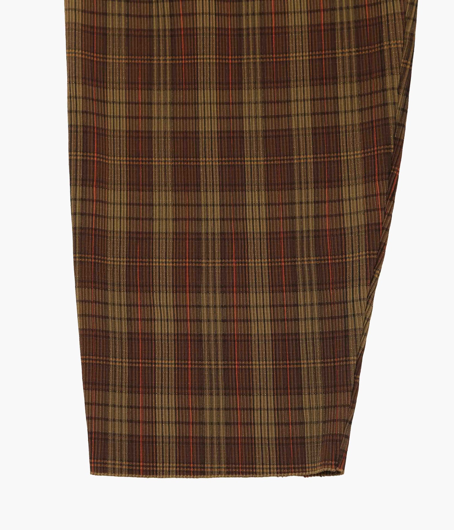 SILLAGE ''CIRCULAR PLEATS PANTS DEADSTOCK WATAHIKO TEX BROWN'' (BROWN CHECK)