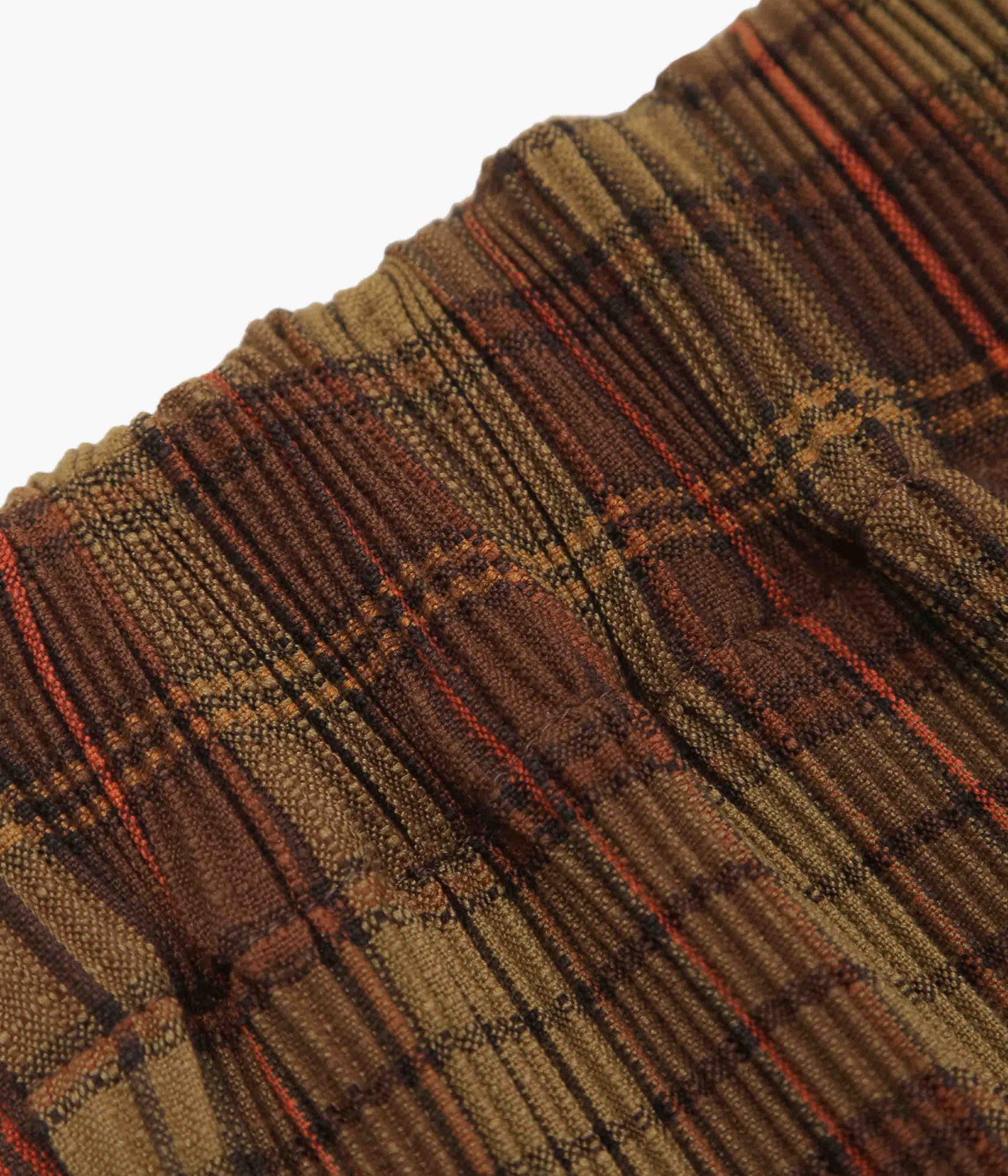 SILLAGE ''CIRCULAR PLEATS PANTS DEADSTOCK WATAHIKO TEX BROWN'' (BROWN CHECK)