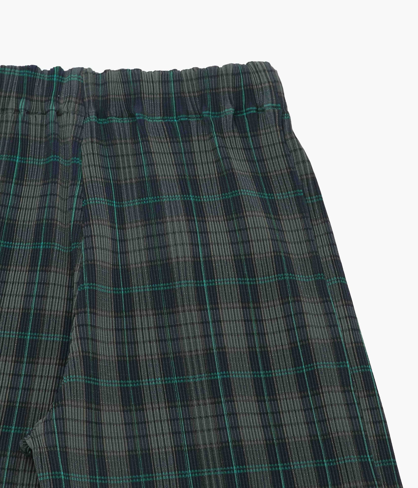 SILLAGE ''CIRCULAR PLEATS PANTS DEADSTOCK WATAHIKO TEX NAVY '' (NAVY PLAID)