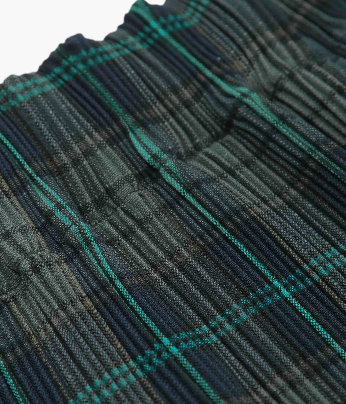 SILLAGE ''CIRCULAR PLEATS PANTS DEADSTOCK WATAHIKO TEX NAVY '' (NAVY PLAID)