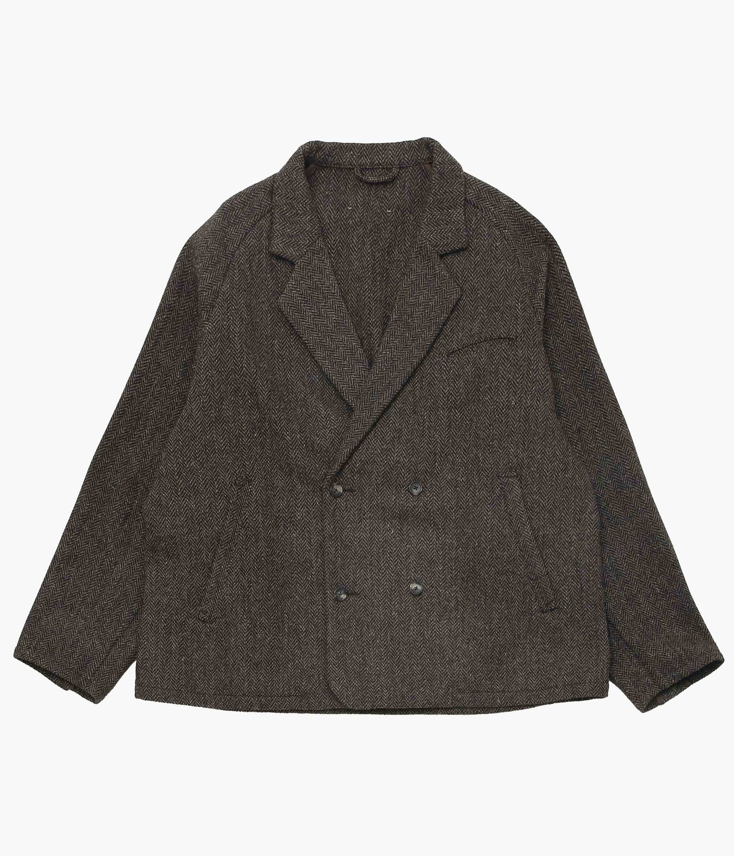 SILLAGE ''DOUBLE BREASTED HERRING BONE BROWN HARRIS TWEED'' (BROWN)