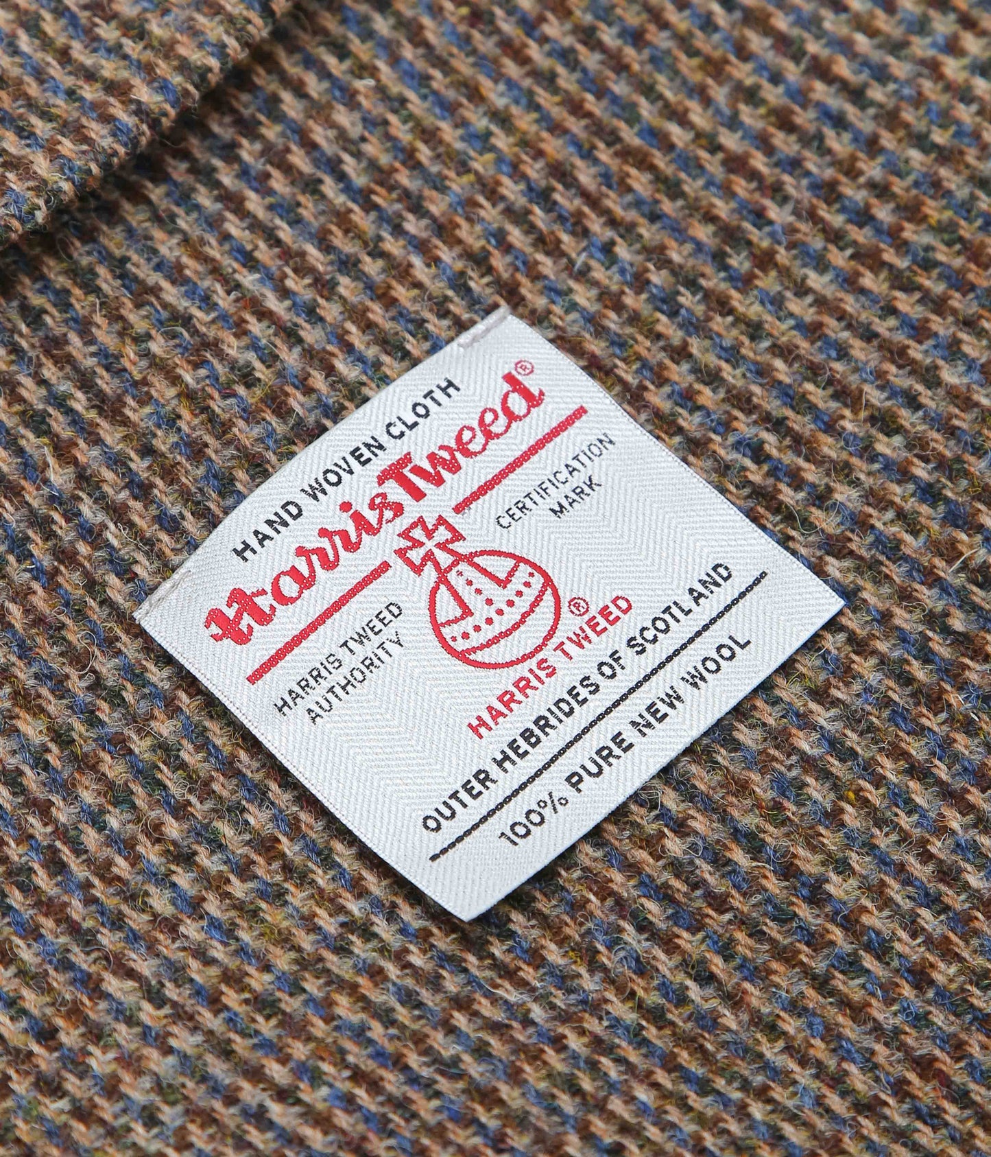 SILLAGE ''DOUBLE BREASTED HOUND TOOTH LIGHT BROWN HARRIS TWEED'' (LIGHT BROWN)
