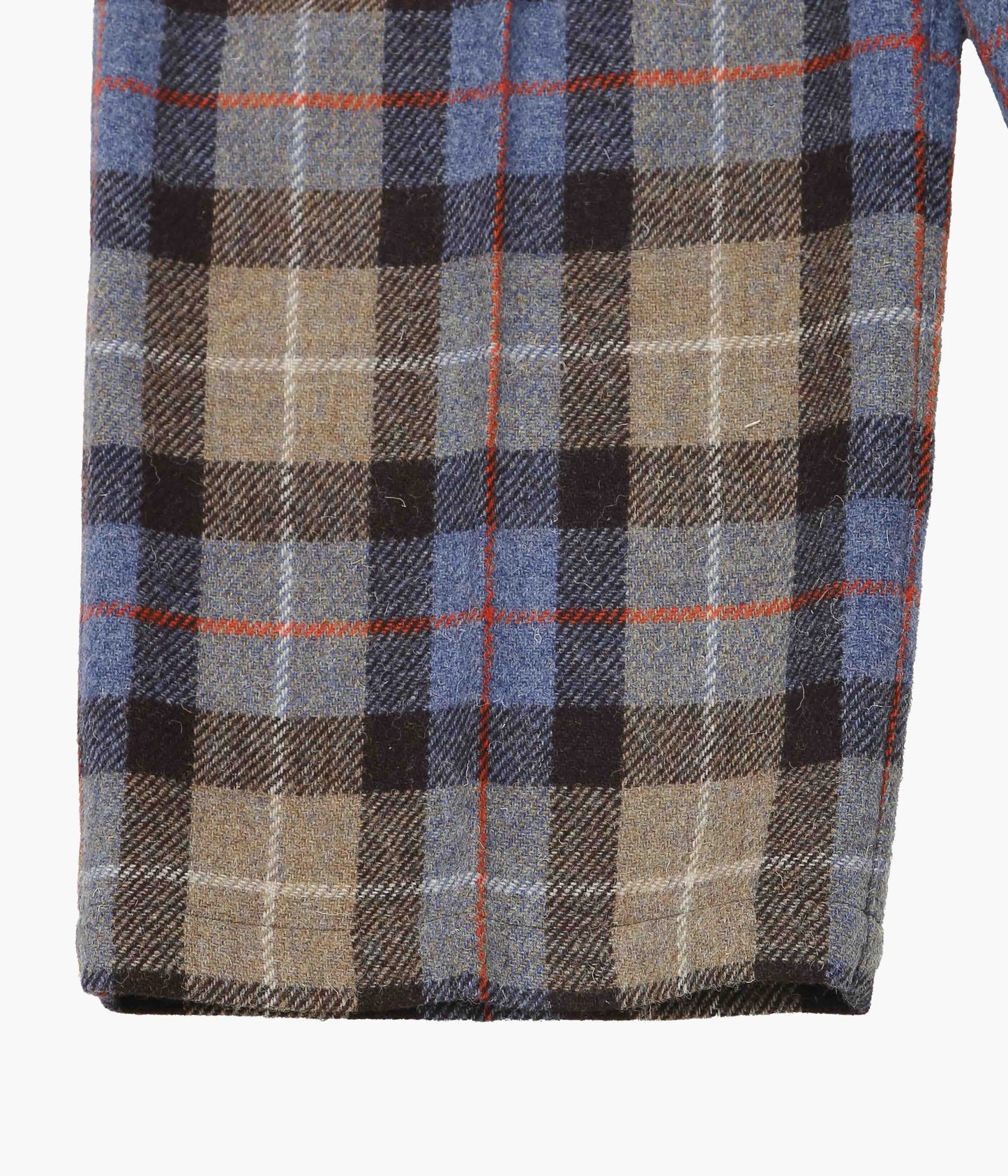 SILLAGE ''HAKAMA PANTS BEIGE BLUE PLAID HARRIS TWEED'' (BEIGE BLUE)