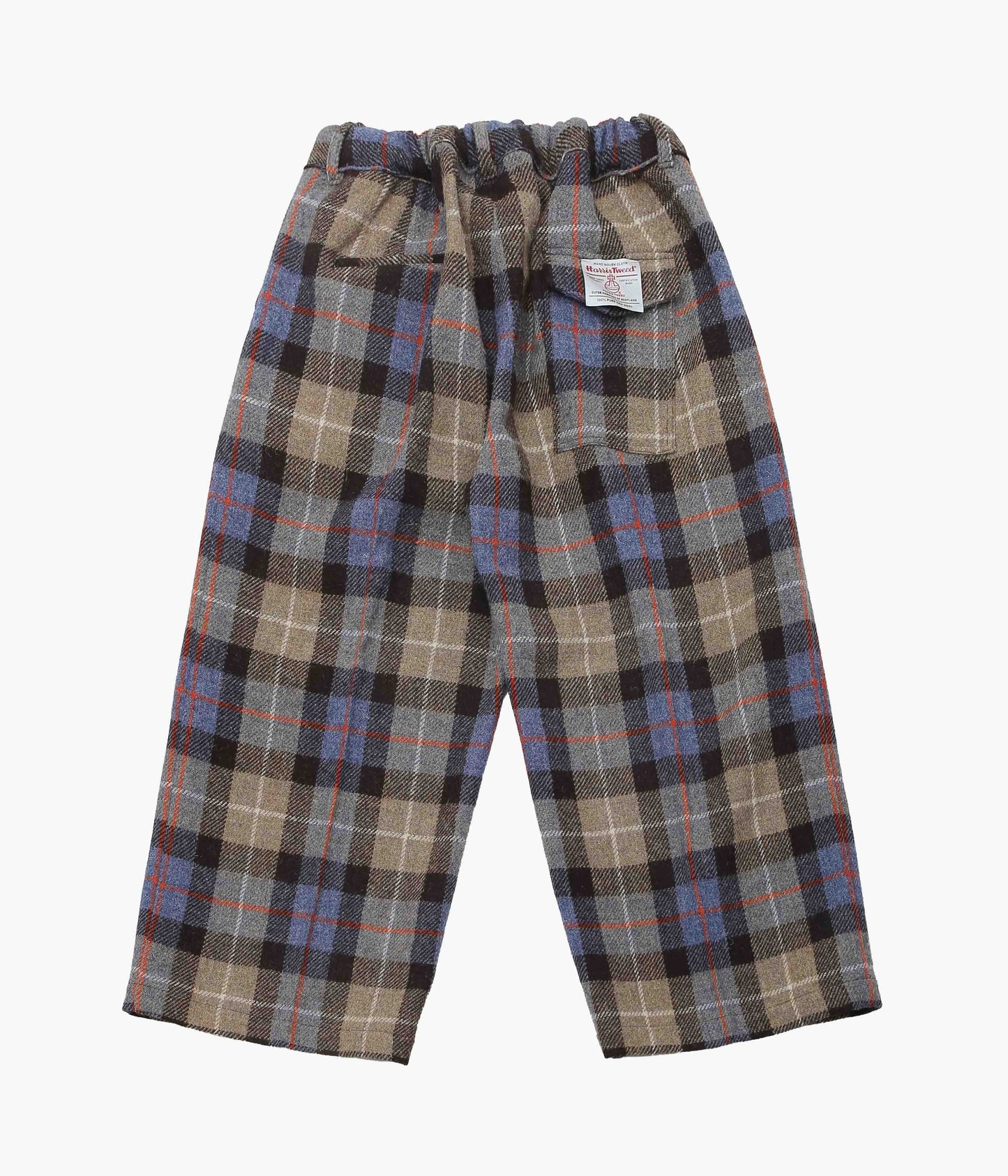 SILLAGE ''HAKAMA PANTS BEIGE BLUE PLAID HARRIS TWEED'' (BEIGE BLUE)