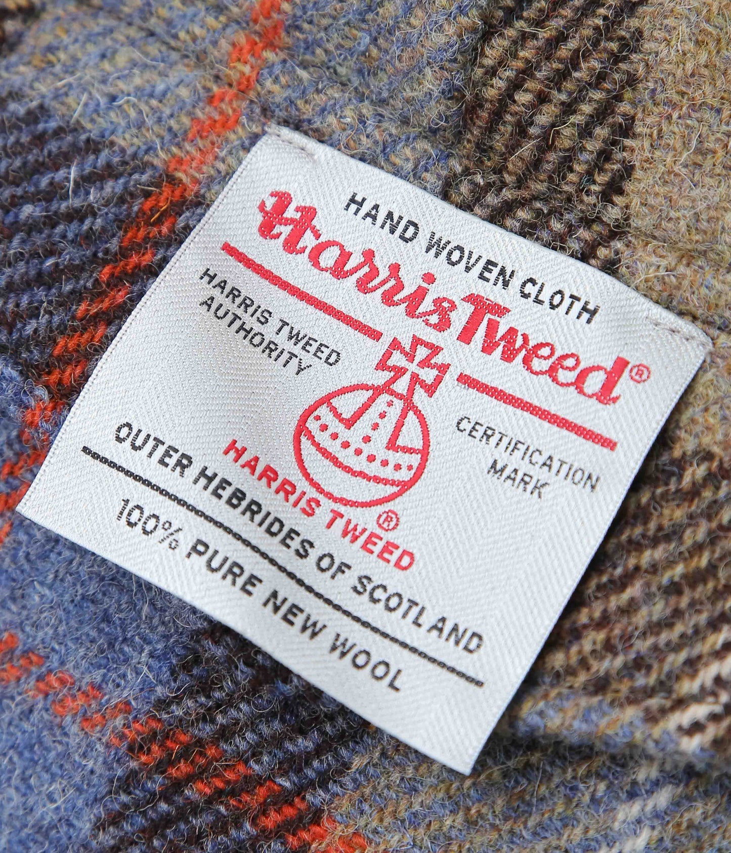 SILLAGE ''HAKAMA PANTS BEIGE BLUE PLAID HARRIS TWEED'' (BEIGE BLUE)