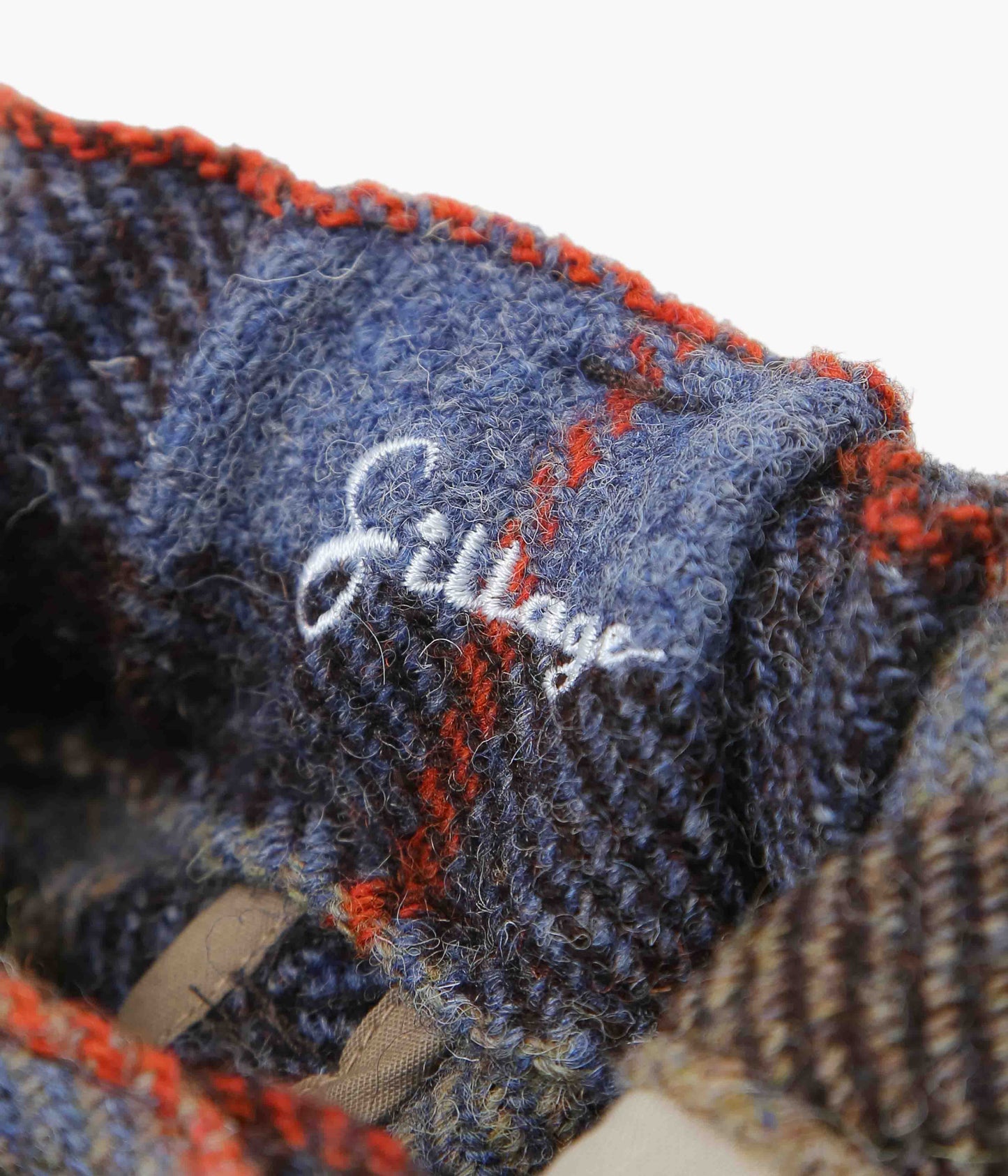 SILLAGE ''HAKAMA PANTS BEIGE BLUE PLAID HARRIS TWEED'' (BEIGE BLUE)