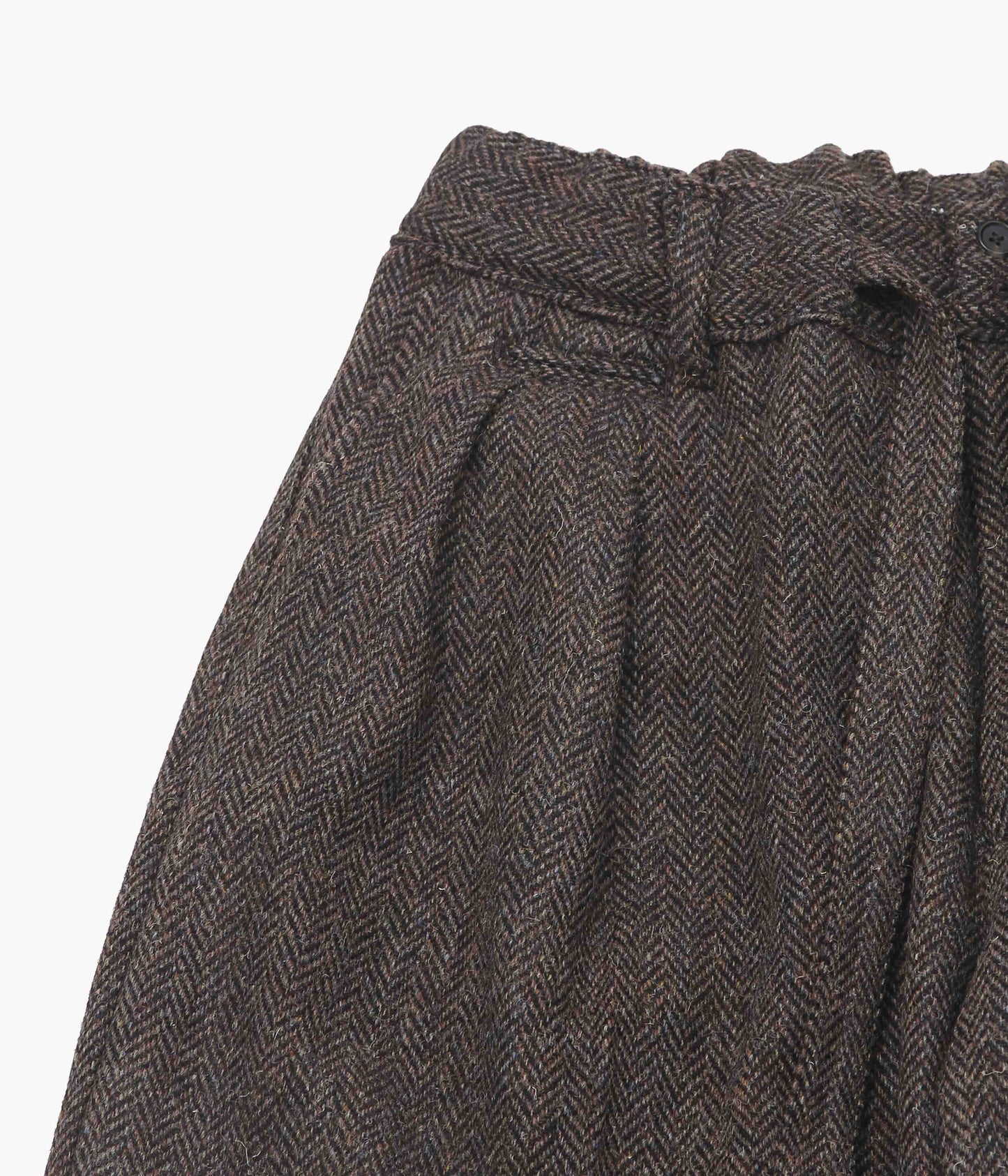 SILLAGE ''HAKAMA PANTS HERRING BONE BROWN HARRIS TWEED'' (BROWN)