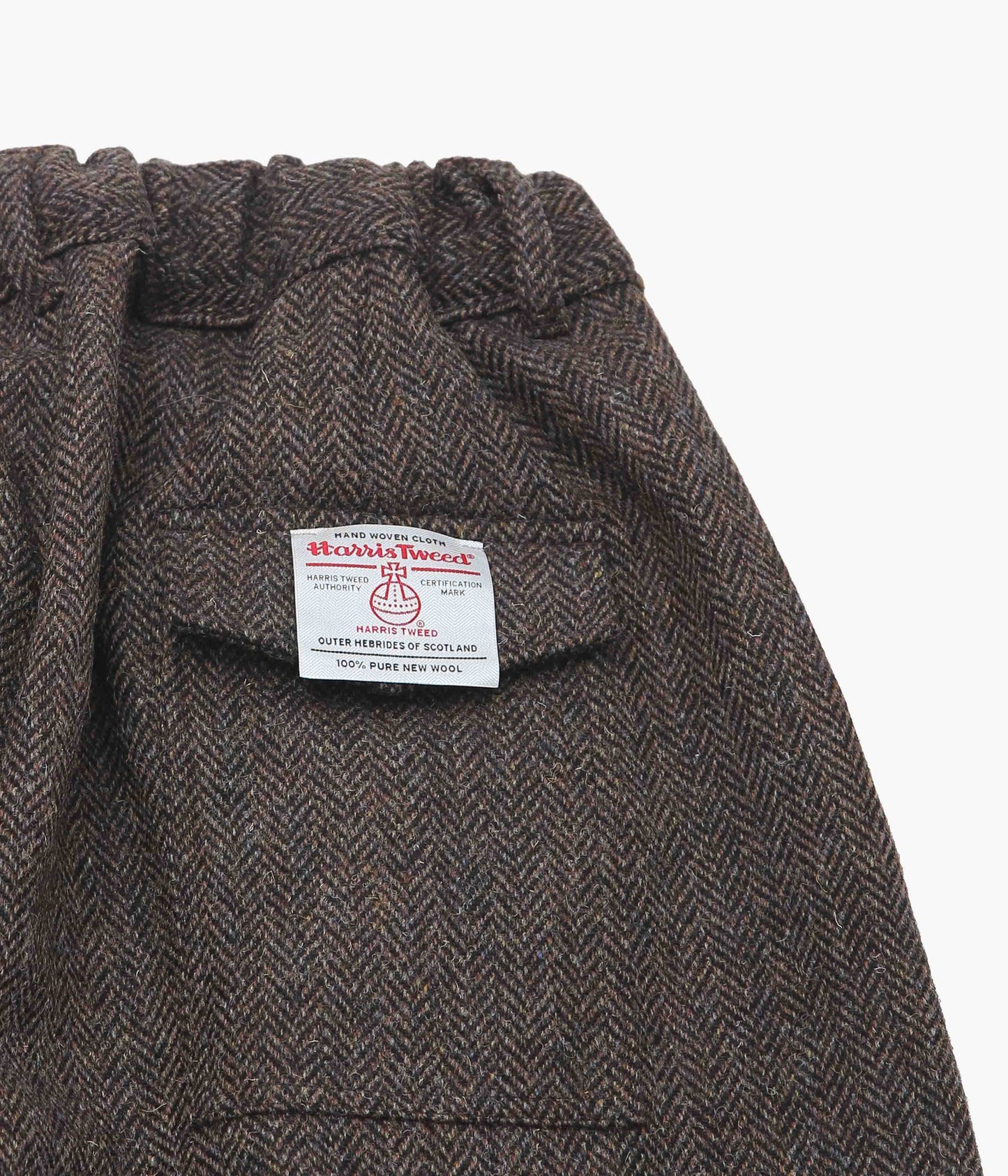 SILLAGE ''HAKAMA PANTS HERRING BONE BROWN HARRIS TWEED'' (BROWN)