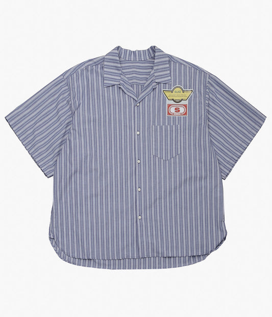 SILLAGE ''RE-ENGINEERED OVERSHIRT SHORT SLEEVE'' (DEADSTOCK BLUE STRIPE)