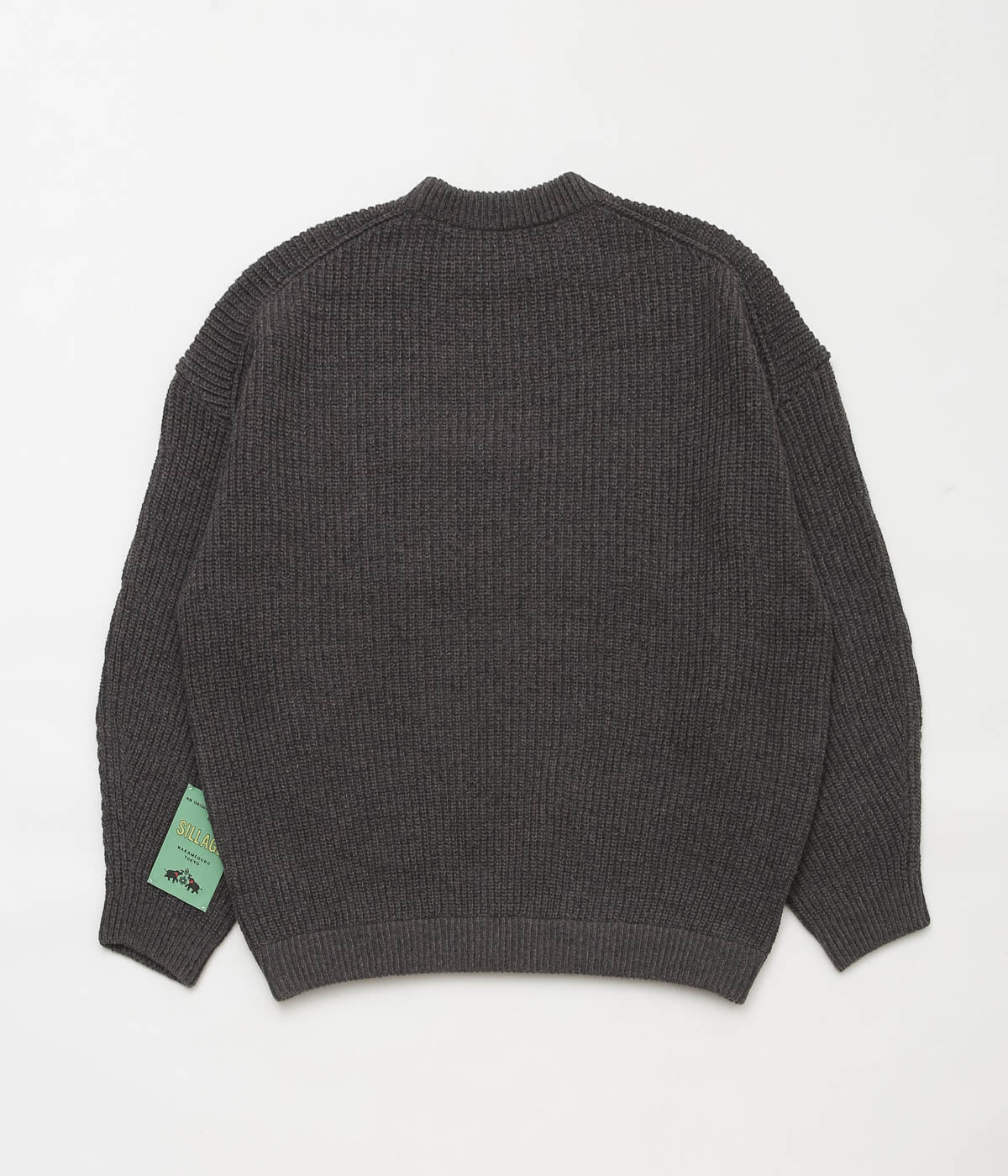 SILLAGE ''SUPER FINE WOOL RIBBED CREW'' (ANTHRACITE)