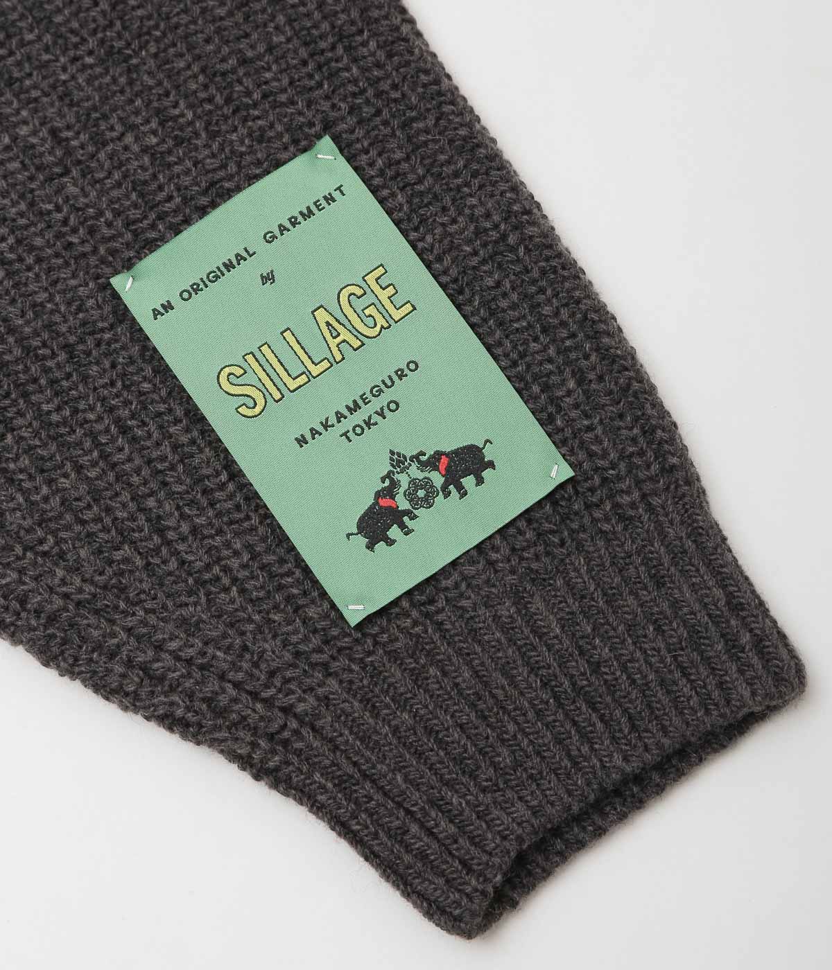 SILLAGE ''SUPER FINE WOOL RIBBED CREW'' (ANTHRACITE)