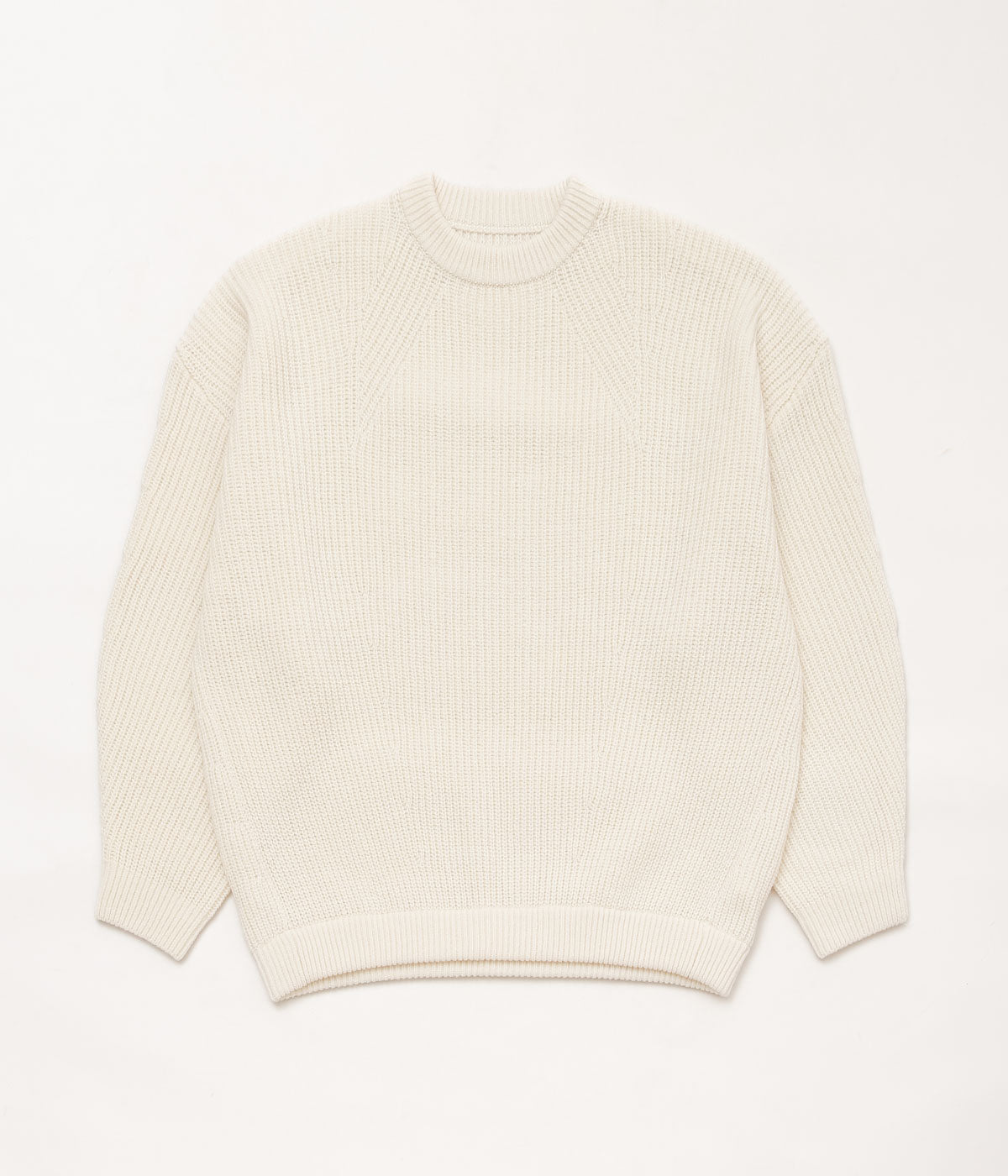 SILLAGE ''SUPER FINE WOOL RIBBED CREW'' (NATURAL)