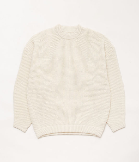 SILLAGE ''SUPER FINE WOOL RIBBED CREW'' (NATURAL)