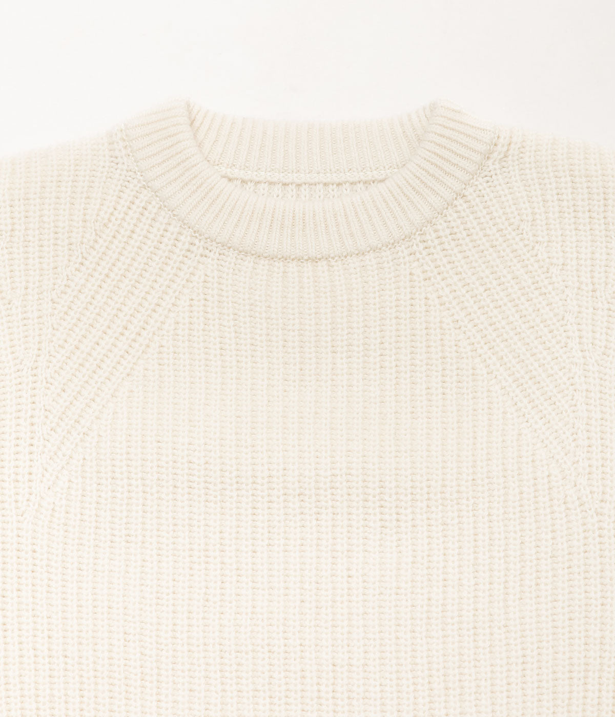 SILLAGE ''SUPER FINE WOOL RIBBED CREW'' (NATURAL)