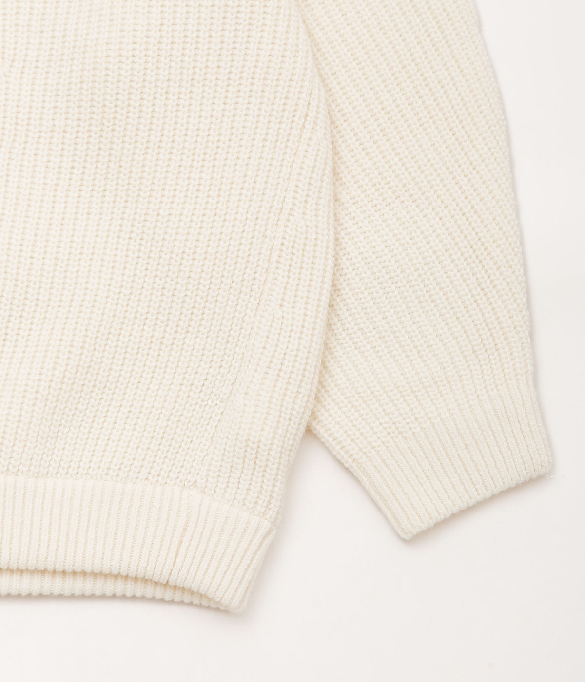 SILLAGE ''SUPER FINE WOOL RIBBED CREW'' (NATURAL)
