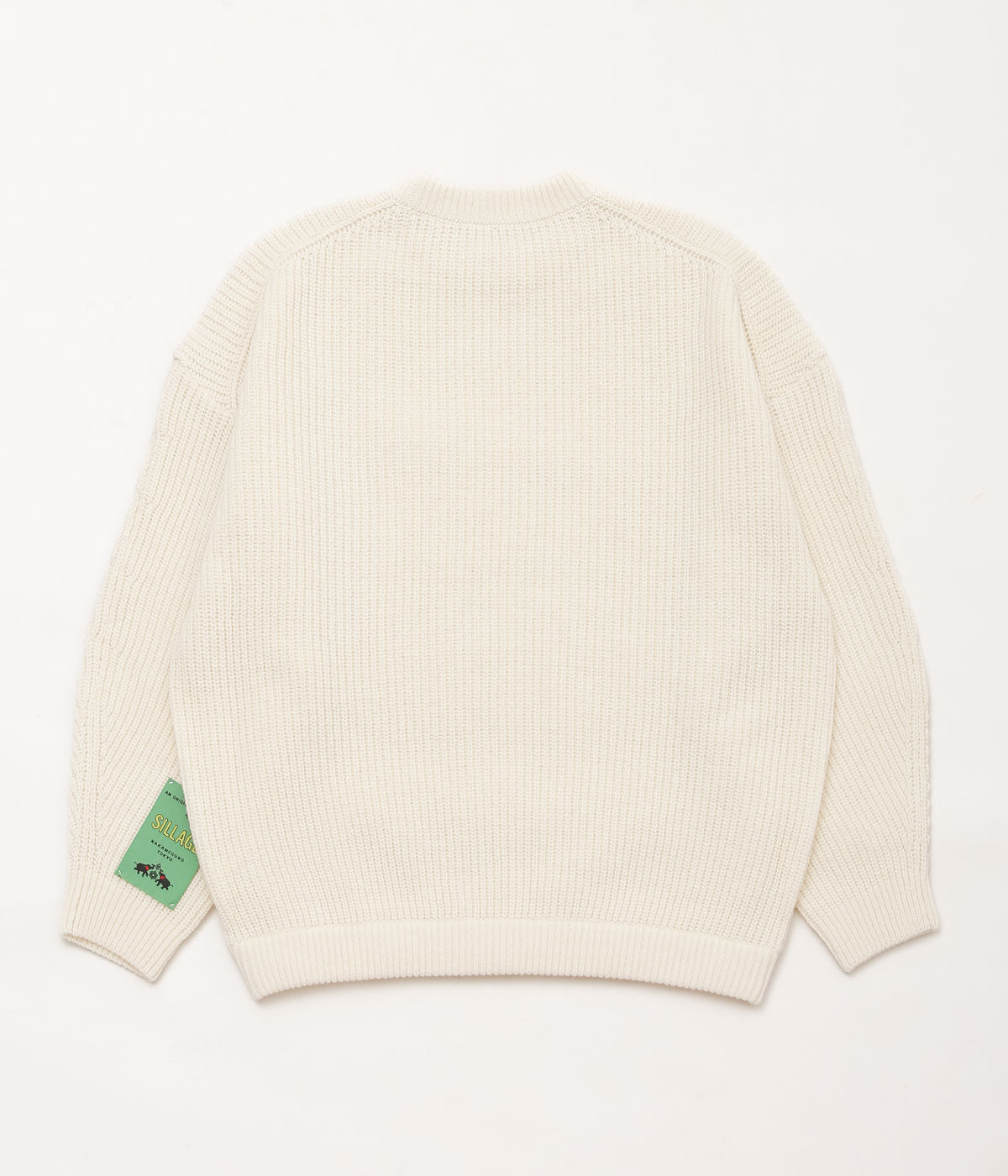 SILLAGE ''SUPER FINE WOOL RIBBED CREW'' (NATURAL)