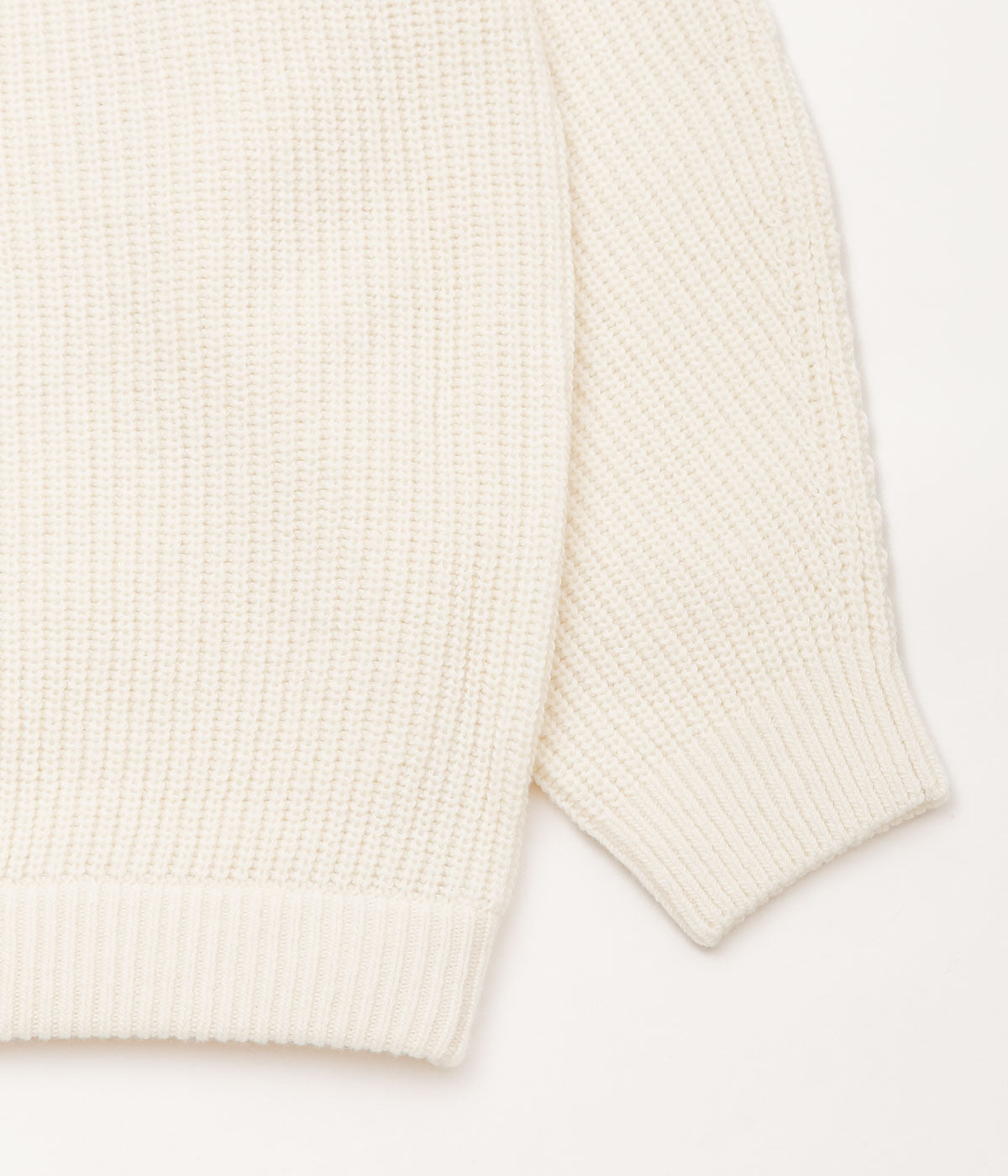 SILLAGE ''SUPER FINE WOOL RIBBED CREW'' (NATURAL)