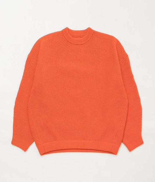 SILLAGE ''SUPER FINE WOOL RIBBED CREW'' (ORANGE)