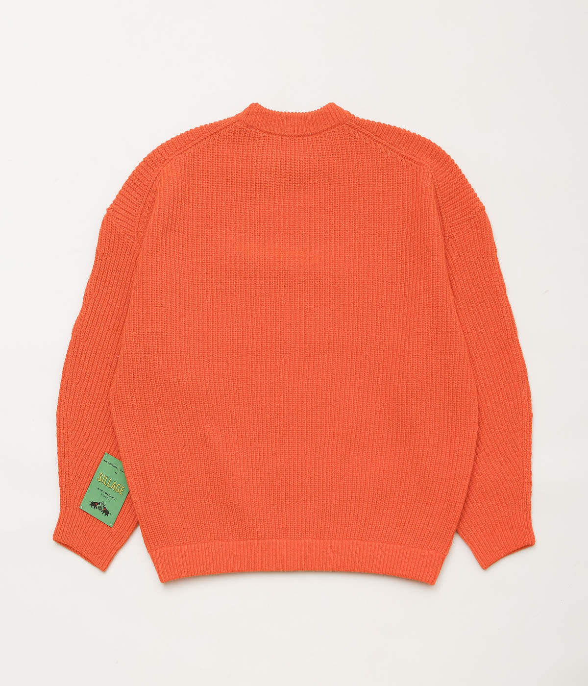 SILLAGE ''SUPER FINE WOOL RIBBED CREW'' (ORANGE)