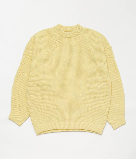 SILLAGE ''SUPER FINE WOOL RIBBED CREW'' (YELLOW)