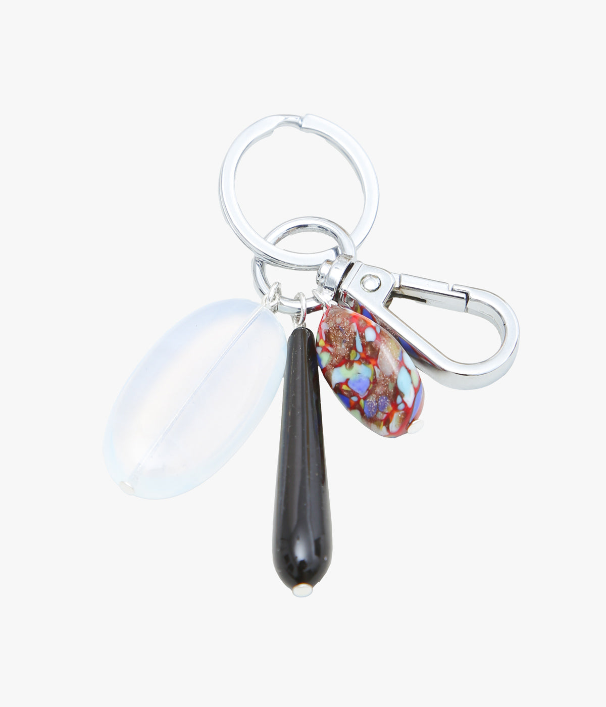 SISI JOIA ''KEYCHAIN'' (BLACK / OPALINE WHITE)
