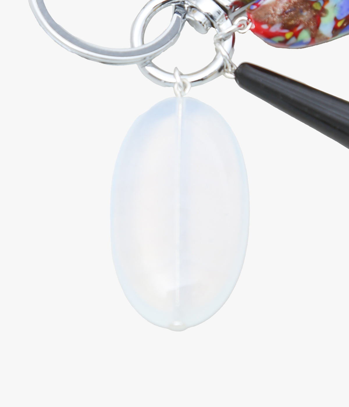 SISI JOIA ''KEYCHAIN'' (BLACK / OPALINE WHITE)