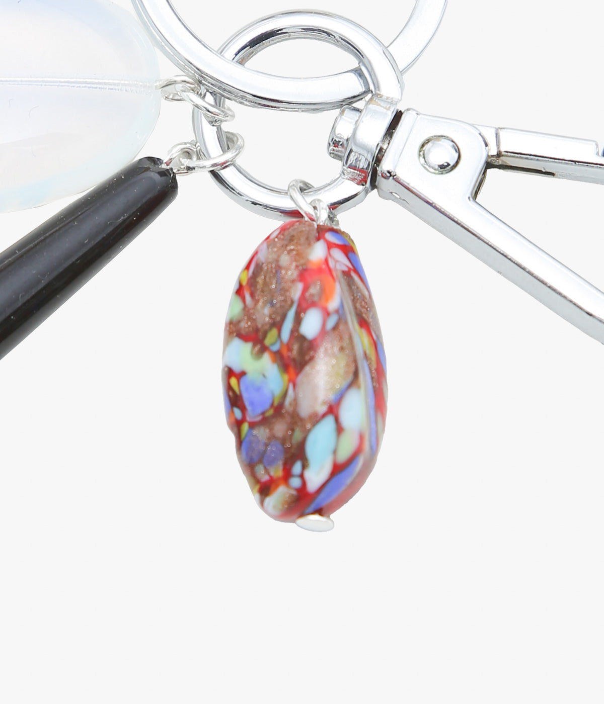 SISI JOIA ''KEYCHAIN'' (BLACK / OPALINE WHITE)