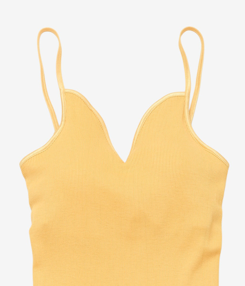 SOUPLE LUZ ''BRA PAT CAMISOLE(COTTON SILK RIB)'' (MUSTARD YELLOW)