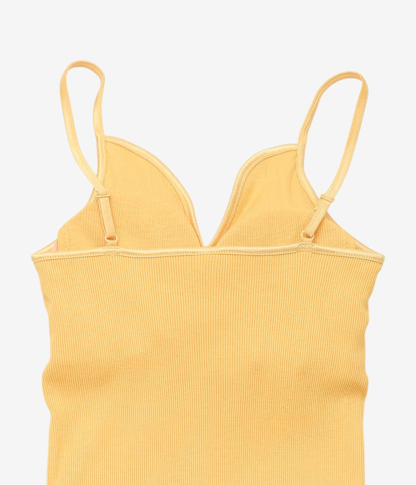 SOUPLE LUZ ''BRA PAT CAMISOLE(COTTON SILK RIB)'' (MUSTARD YELLOW)