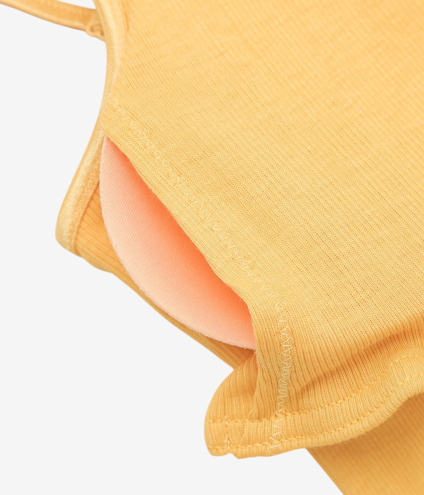 SOUPLE LUZ ''BRA PAT CAMISOLE(COTTON SILK RIB)'' (MUSTARD YELLOW)