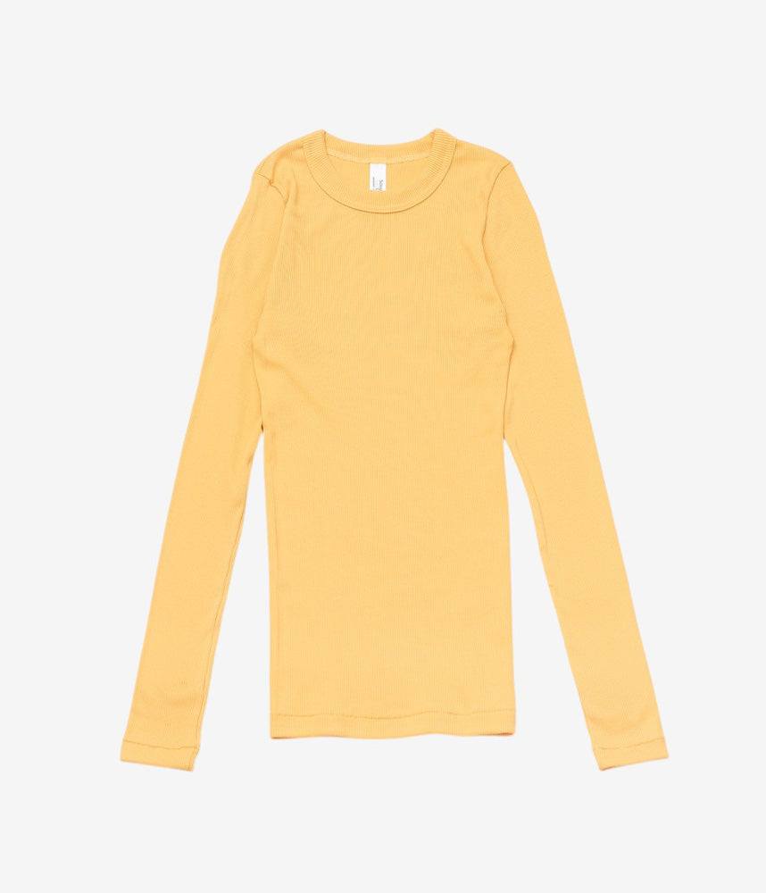 SOUPLE LUZ ''CREW NECK LONG SLEEVE T(COTTON SILK RIB)''' (MUSTARD YELLOW)