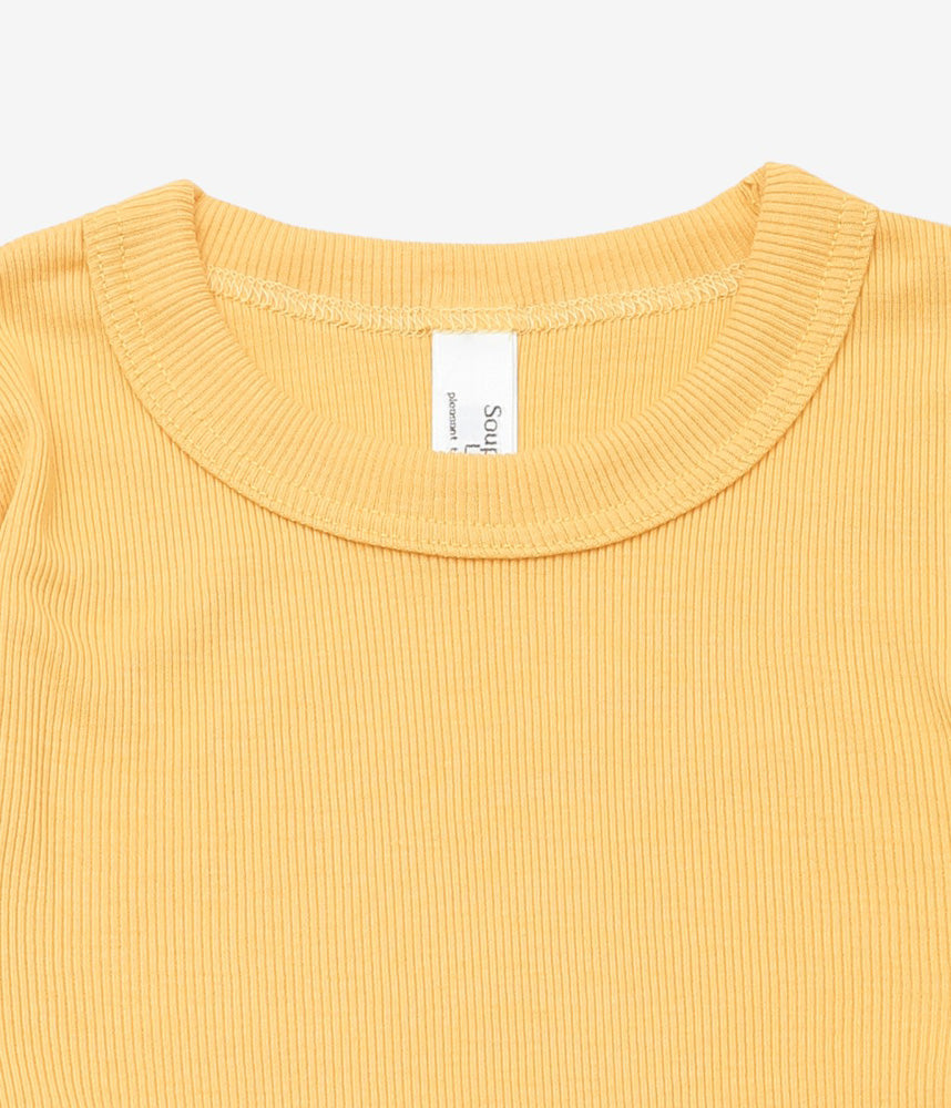 SOUPLE LUZ ''CREW NECK LONG SLEEVE T(COTTON SILK RIB)''' (MUSTARD YELLOW)