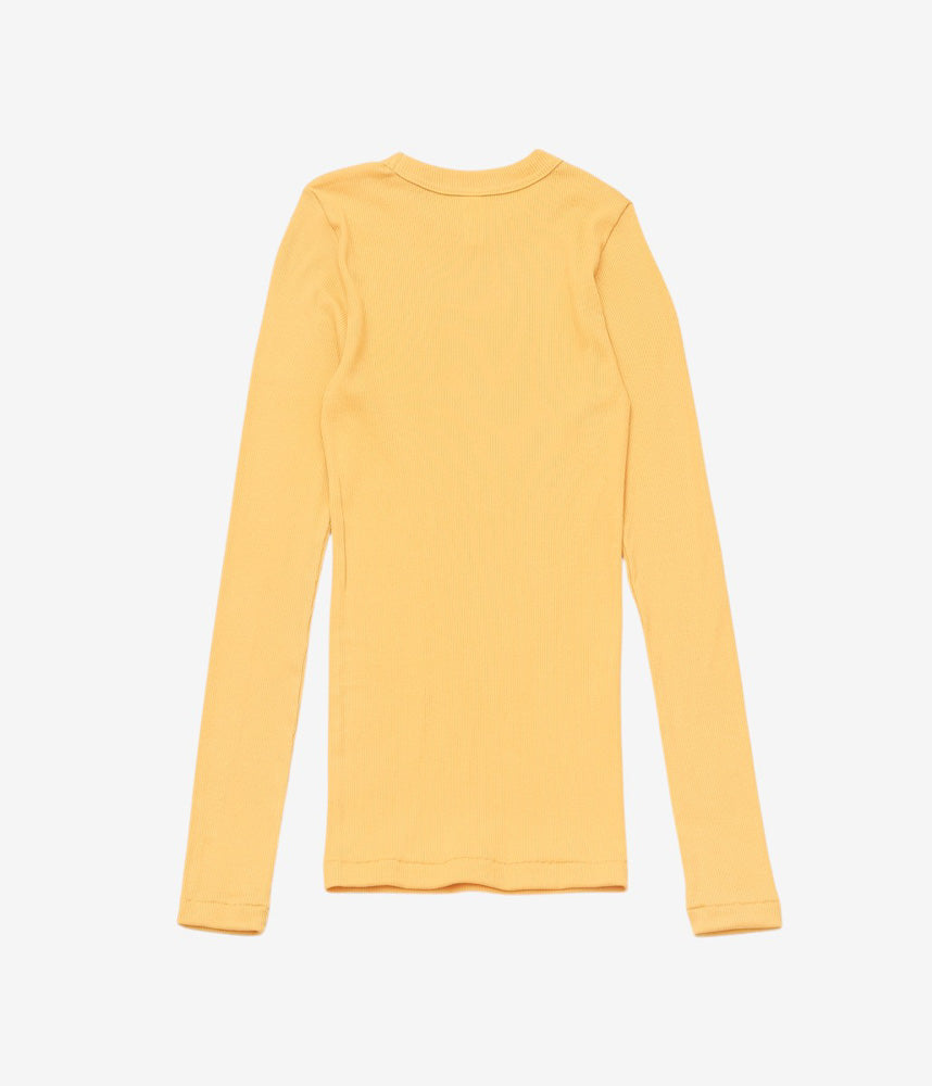 SOUPLE LUZ ''CREW NECK LONG SLEEVE T(COTTON SILK RIB)''' (MUSTARD YELLOW)