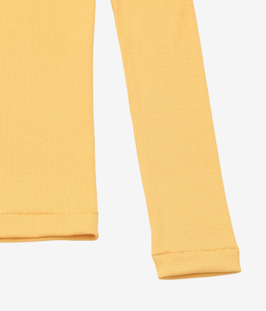 SOUPLE LUZ ''CREW NECK LONG SLEEVE T(COTTON SILK RIB)''' (MUSTARD YELLOW)