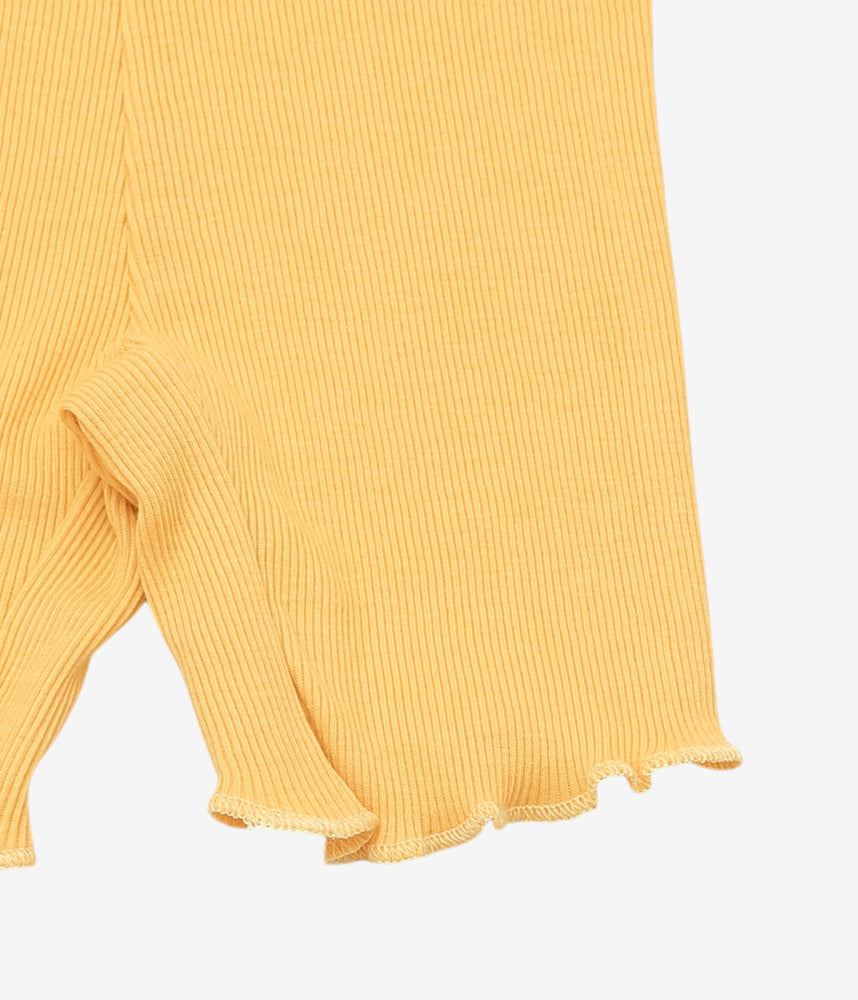 SOUPLE LUZ ''LONG RIB SHORTS(COTTON SILK RIB)''' (MUSTARD YELLOW)