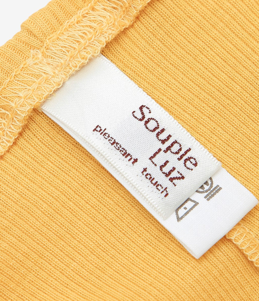 SOUPLE LUZ ''LONG RIB SHORTS(COTTON SILK RIB)''' (MUSTARD YELLOW)